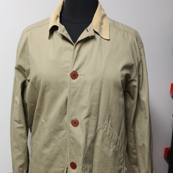 J. Crew Jackets & Blazers - J Crew womens Khaki jacket with corduroy trim Medium